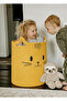 Striped Jute Cute Cat Kids Room Basket Toy and Laundry Organizer Foldable Organizer - 3