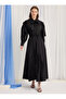 Black Bow Poplin Long Dress - 2