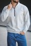 Manbarrac Two Thread Zipper Half Turtleneck Slim Fit Men's Sweatshirt - 3