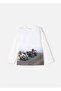 Boy's Motorcycle Printed Long Sleeve T-Shirt White 4094 - 4