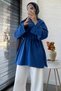 Basic Summer Tunic with Layered Sleeves – Cobalt Blue - 4