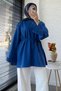 Basic Summer Tunic with Layered Sleeves – Cobalt Blue - 7