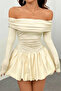 Madonna Collar Balloon Skirt Mini Dress JT9072