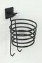 Blow Dryer Hanger Hair Dryer Holder with 2 Towel Hooks Black Color (with Adhesive Tape) - 2