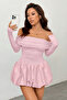 Madonna Collar Balloon Skirt Mini Dress JT9072 - 4