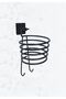 Blow Dryer Hanger Hair Dryer Holder with 2 Towel Hooks Black Color (with Adhesive Tape) - 3