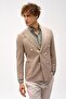 Men's Beige Slim Fit / Narrow Fit Wide Swallowtail Jacket - 2