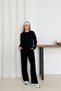 Women's Black Modal Fabric Long Sleeve Basic Tracksuit Set - 6