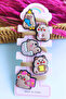 Capybara Rubber Buckle 5 Pieces - 1 Card