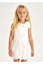 Girls' 2-Piece Set with Balloon Skirt and Shoulder Rose, Ecru 3966 - 2