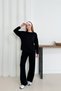 Women's Black Modal Fabric Long Sleeve Basic Tracksuit Set - 4