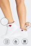 Bamboo Women's Heart Patterned Ruffled Booties Elasticless Seamless 3-Piece White Socks - 2