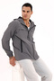 Men's Anthracite Hooded Nova Fabric Stylish Seasonal Water and Windproof Raincoat - 3