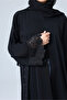 Crystal Lace Sleeves and Sides Abaya - 2