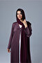 Open Front Tie Shimmer Fabric Abaya - 5