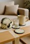 Mosaic Coaster Set of 6 Boxed – Handmade, 10 Cm, Cream-Green - 5