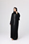 Front Lace Details Layered Abaya