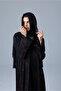 Open Front Red Flowers Prints Abaya - 4