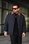 Men's Velvet Collar Puffer Shirt Coat