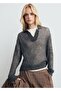 Translucent Shirt Collar Sweater