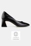 Women's Black Patent Leather Genuine Leather Size 35-41 Classic Shoes with Medium Heels
