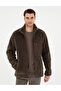 Brown Regular Fit Full Zip Plush Cardigan 50292214-Vr029 - 3