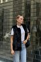 Faux Fur Sleeveless Shiny Vest Black - 3
