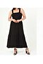 Dress with Gathered Bust and Waist, Lycra, A-Line, 95% Cotton, Long Strap