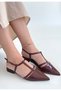 Canca Burgundy Patent Leather Ballerina Shoes