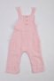 Muslin Baby Salopet Jumpsuit - Baby Pink - 5