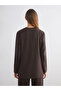 Lcw Modest Brown Plus Size Crew Neck Women's Sweatshirt Tunic - 5