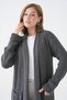 Women's Antresite Knitwear Fabric Double Pocket Detail Shawl Collar Long Antresite Cardigan 5001