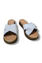 Genuine Leather Cross-Strapped High Sole Slippers