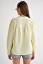 4733 Women's Drawstring Robe Long Sleeve Muslin Shirt Butter Yellow - 7