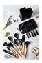 19-Piece Kitchen Utensils & Knife Set Stainless Knives,Scissors,Whisk,Tongs & Cutting Board (Black) - 4