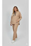 Women's Plus Size Long Sleeve Hooded Kangaroo Pocket Tracksuit Set 8211-26