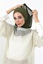 Chiffon Hooded Combed Cotton Bonnet with Neck Covering Feature, B-95, Khaki Green - Khaki Green - 5