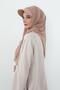 Practical Chiffon Shawl with Combed Cotton Visor, Ss-3, Light Mink - Light Mink