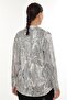 Lycra Jacquard Satin Plus Size Women's Shirt – Stylish and Comfortable Long Sleeve Patterned Shirt - 5