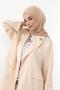 Chiffon Hooded Combed Cotton Bonnet with Neck Covering Feature, B-95, Milk Coffee - Milk Coffee - 3