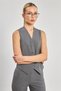 Fleto Pocket Striped Women's Vest - School Gray