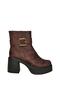 V726446602 Brown Suede Thick Heeled Women's Boots - 7