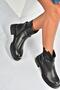V555575603 black genuine leather comfort orthopedic sole women's boots