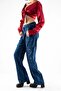 Pocket Detail Wide Leg Premium Navy Blue Cargo Trousers - 2