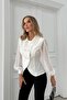 Women's Button-Detail Chiffon Sleeve Blouse White - 3