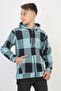 Hooded Zippered Plaid Patterned Long Sleeve Boys Cardigan - 4