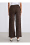 Wide Leg Women's Trousers with Elastic Waist - 5