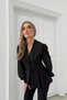 Women's Shoulder Embroidery Detailed Sleeves Chiffon Blouse Black - 4