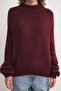 6700 Women's Stand Collar Balloon Knit Sweater Burgundy - 5