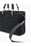 Women's Embossed Pattern Magnetic Closure Removable Shoulder Strap Black Shoulder Bag Ew000361 Af189 - 7